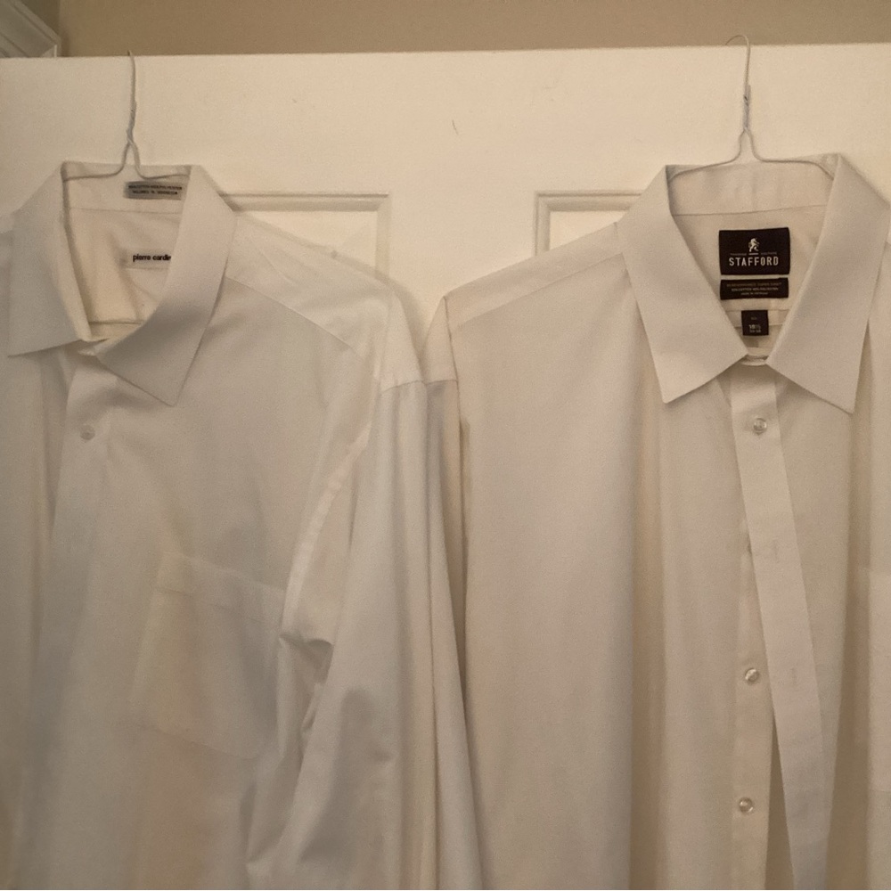 2 Men’s White Dress Shirts